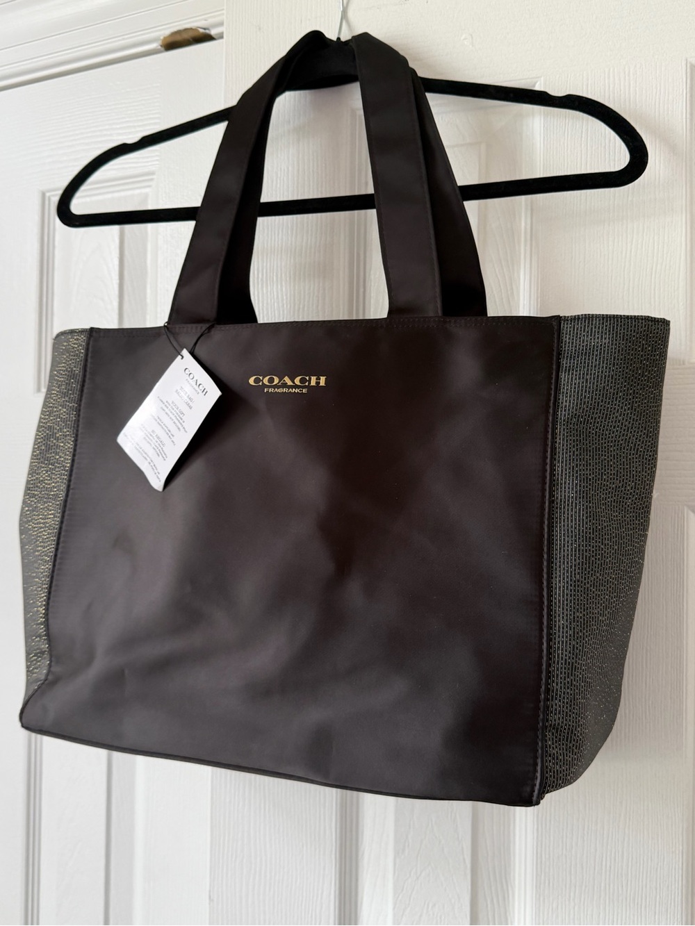 NWT COACH FRAGRANCE ✨🖤 Black & Gold Metallic Tote - Picture 7 of 13